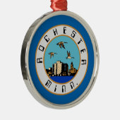 Vlag van Rochester (Minnesota) Metalen Ornament (Rechts)