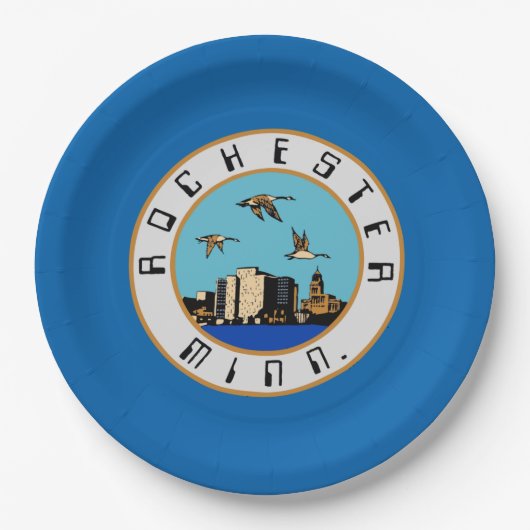 Vlag van Rochester (Minnesota) Papieren Bordje (Voorkant)