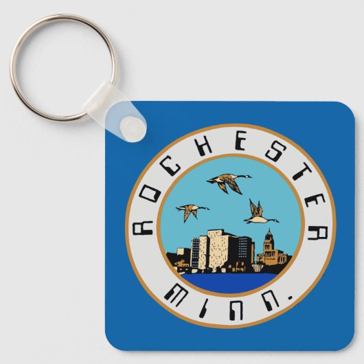 Vlag van Rochester, Minnesota Sleutelhanger (Voorkant)