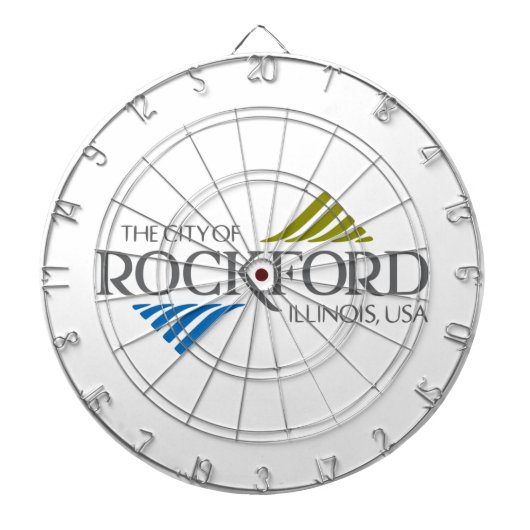 Vlag van Rockford (Illinois) Dartbord (Voorkant)