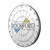 Vlag van Rockford (Illinois) Dartbord (Voorkant Rechts)