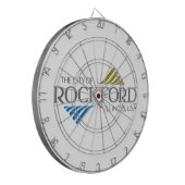 Vlag van Rockford (Illinois) Dartbord (Voorkant Links)