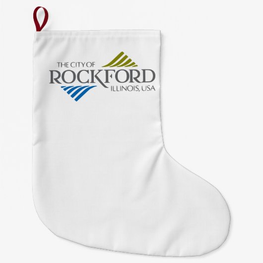 Vlag van Rockford (Illinois) Grote Kerstsok (Voorkant)