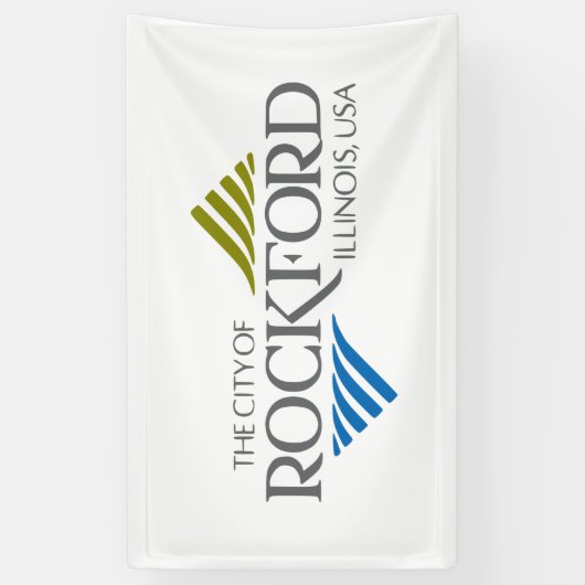 Vlag van Rockford (Illinois) Spandoek (Verticaal)