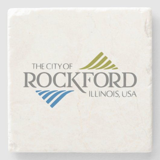 Vlag van Rockford (Illinois) Stenen Onderzetter (Voorkant)
