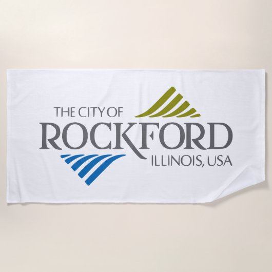 Vlag van Rockford (Illinois) Strandlaken (Voorkant)