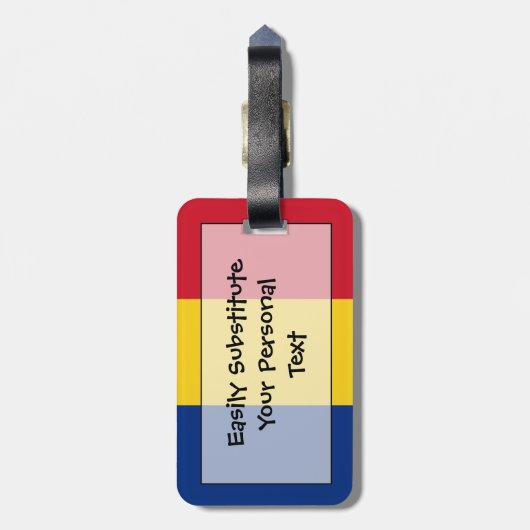 Vlag van Roemenië Easy ID Personal Bagagelabel (Achterkant verticaal)