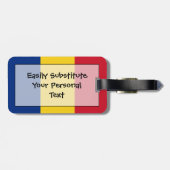 Vlag van Roemenië Easy ID Personal Bagagelabel (Achterkant horizontaal)