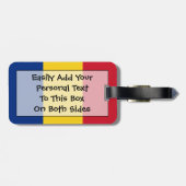 Vlag van Roemenië Easy ID Personal Bagagelabel (Achterkant horizontaal)