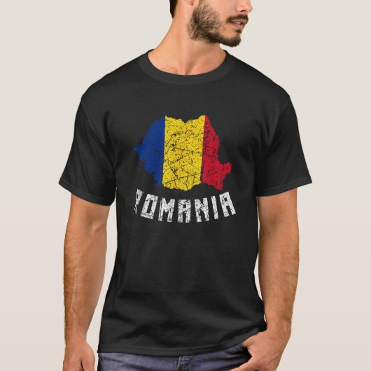 Vlag van Roemenië Europese noodlijdende Mannen W T-shirt (Voorkant)
