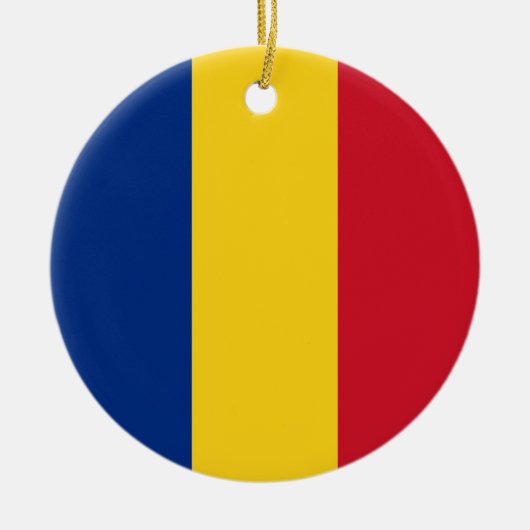 Vlag van Roemenië Keramisch Ornament (Voorkant)