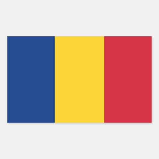 Vlag van Roemenië Rechthoekige Sticker (Voorkant)