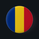 Vlag van Roemenië Ronde Button 5,7 Cm<br><div class="desc">Patriottische vlag van Roemenië.</div>