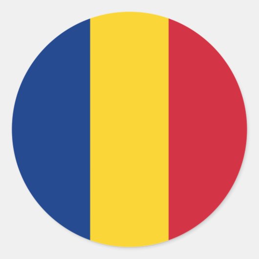 Vlag van Roemenië Ronde Sticker (Voorkant)