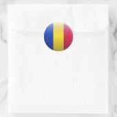 Vlag van Roemenië Ronde Sticker (Tas)
