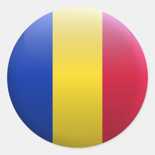 Vlag van Roemenië Ronde Sticker (Voorkant)