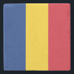 Vlag van Roemenië Stenen Onderzetter<br><div class="desc">Patriottische vlag van Roemenië.</div>