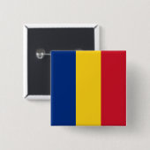 Vlag van Roemenië Vierkante Button 5,1 Cm (Voorkant /achterkant)