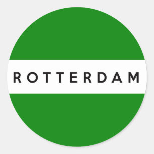 vlag van rotterdam - nederlandse vlag ronde sticker