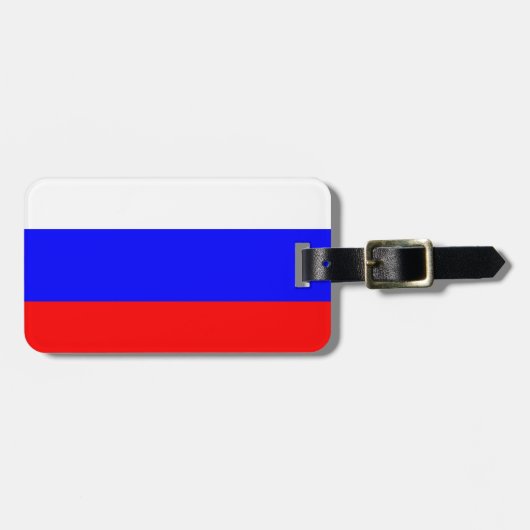 Vlag van Rusland - Gebruiksvriendelijke identiteit Bagagelabel (Voorkant horizontaal)
