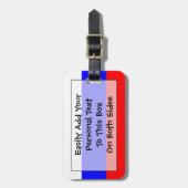 Vlag van Rusland - Gebruiksvriendelijke identiteit Bagagelabel (Voorkant verticaal)