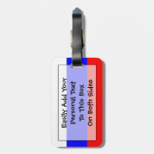 Vlag van Rusland - Gebruiksvriendelijke identiteit Bagagelabel (Achterkant verticaal)