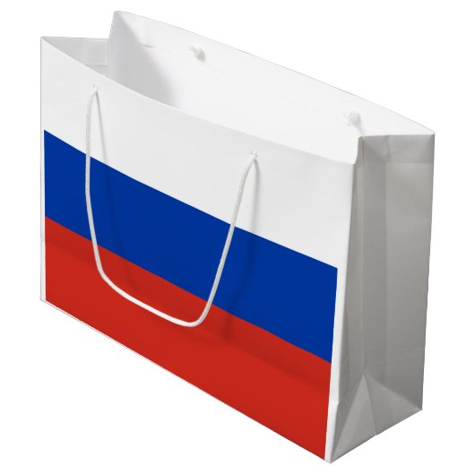 Vlag van Rusland Groot Cadeauzakje (Voorkant Gekanteld)