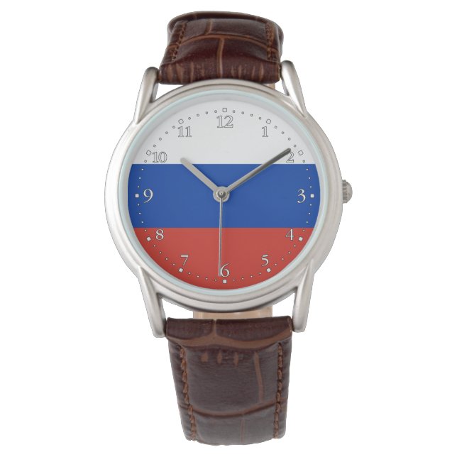 Vlag van Rusland Horloge (Voorkant)