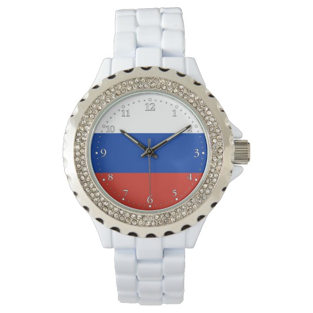 Vlag van Rusland Horloge (Voorkant)