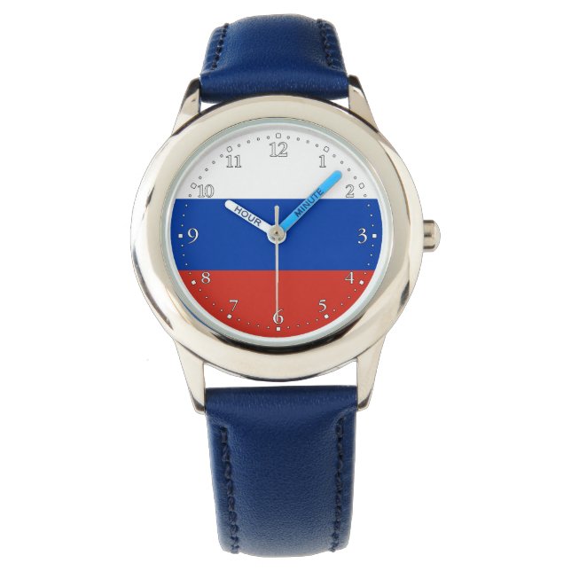 Vlag van Rusland Horloge (Voorkant)