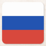 Vlag van Rusland Kartonnen Onderzetters<br><div class="desc">Patriottische vlag van Rusland.</div>