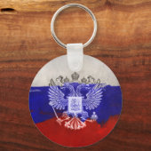 Vlag van Rusland met adelaar in verf Sleutelhanger (Voorkant)