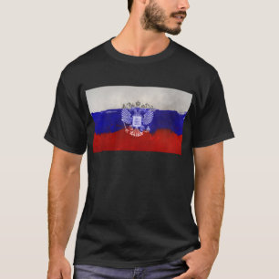 Vlag van Rusland met adelaar in verf T-shirt