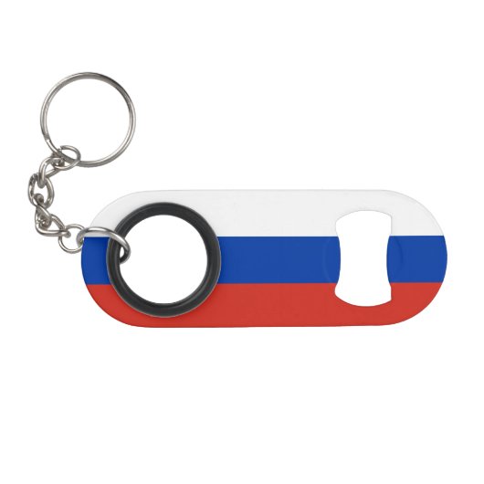 Vlag van Rusland Mini Flessenopener (Voorkant (Horizontaal))