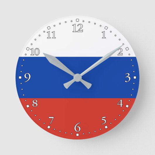 Vlag van Rusland Ronde Klok (Voorkant)