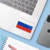 Vlag van Rusland (Russische Federatie) Sticker (Laptop met iPhone)