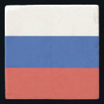 Vlag van Rusland Stenen Onderzetter<br><div class="desc">Patriottische vlag van Rusland.</div>