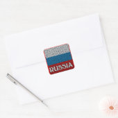 VLAG VAN RUSLAND VIERKANTE STICKER (Envelop)