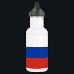 Vlag van Rusland Waterfles<br><div class="desc">Patriottische vlag van Rusland.</div>