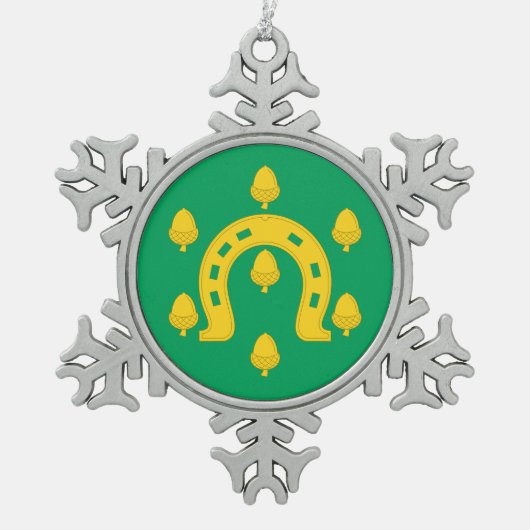 Vlag van Rutland Tin Sneeuwvlok Ornament (Voorkant)