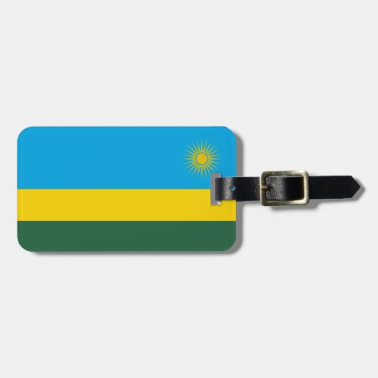 Vlag van Rwanda Bagagelabel (Voorkant horizontaal)