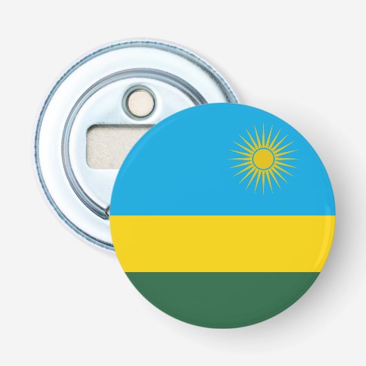 Vlag van Rwanda Button Flesopener (Voorkant)