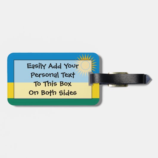 Vlag van Rwanda Easy ID Personal Bagagelabel (Achterkant horizontaal)