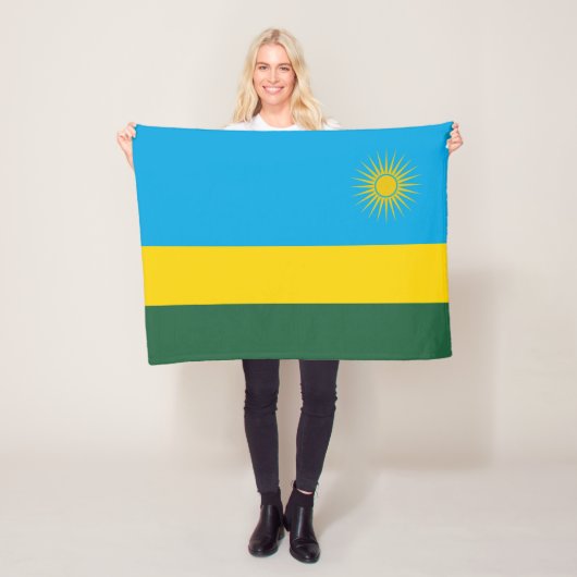 Vlag van Rwanda Fleece Deken (In situ)