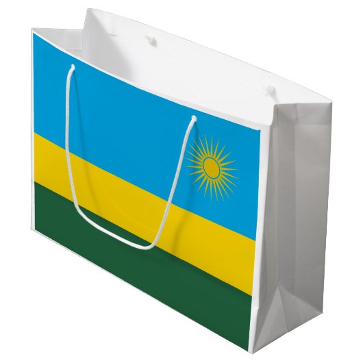 Vlag van Rwanda Groot Cadeauzakje (Voorkant Gekanteld)