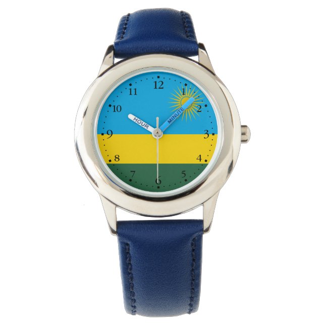 Vlag van Rwanda Horloge (Voorkant)