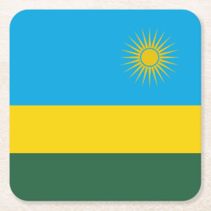 Vlag van Rwanda Kartonnen Onderzetters