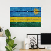 Vlag van Rwanda Poster (Thuiskantoor)