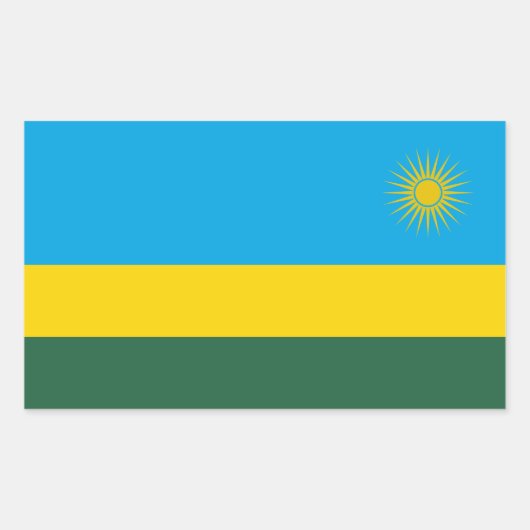 Vlag van Rwanda Rechthoekige Sticker (Voorkant)