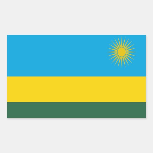 Vlag van Rwanda Rechthoekige Sticker (Voorkant)